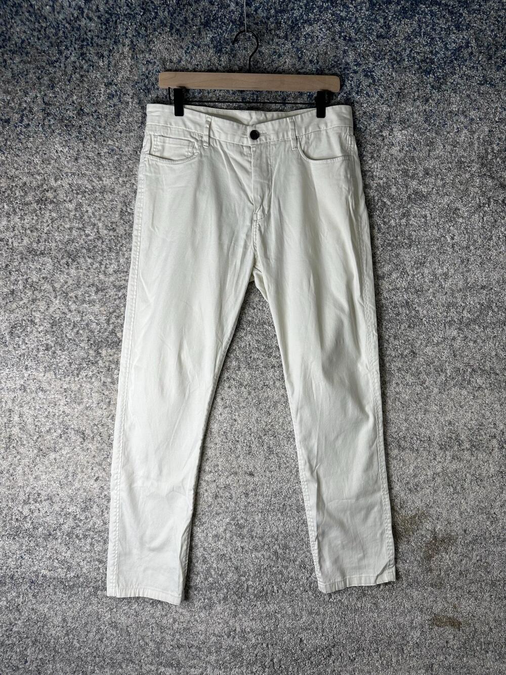 Buck Mason Pants Mens 34x30 White Vintage Canvas 5 Pocket Slim Chino Casual